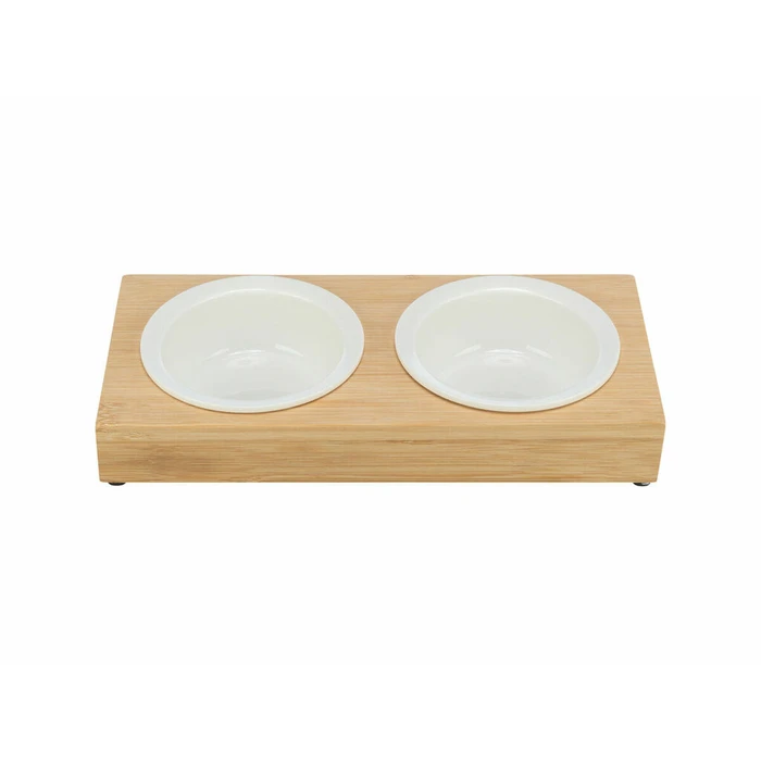 Ταΐστρα Σκύλων Trixie Λευκό Φυσικό Κεραμικά Bamboo ? 12 cm 2 x 250 ml 30 ? 5 ? 14 cm