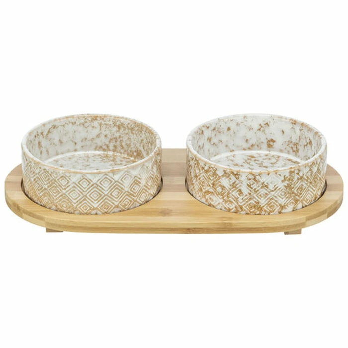 Ταΐστρα Σκύλων Trixie Λευκό Ανοιχτό καφέ Bamboo