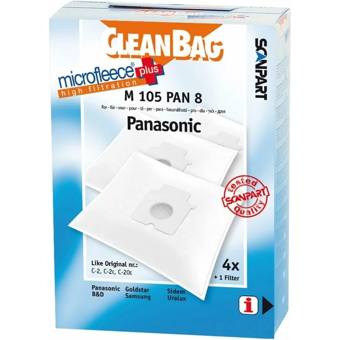 Σακούλα Αντικατάστασης για την Ηλεκτρική Σκούπα Scanpart M 105 PAN 8 