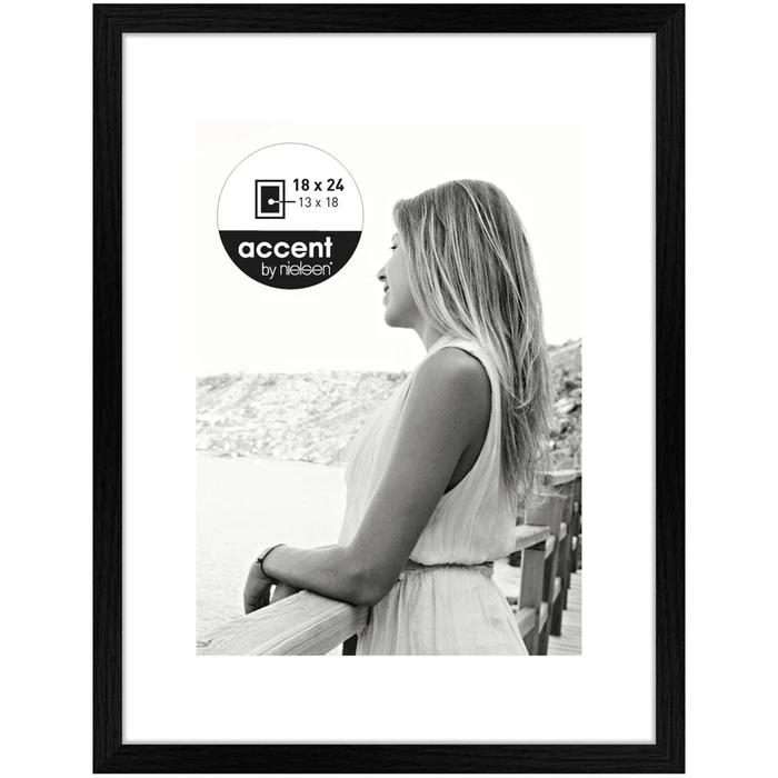 Κορνίζα Τοίχου Nielsen Aura black 18x24 Wood incl. Passepartout 1134000