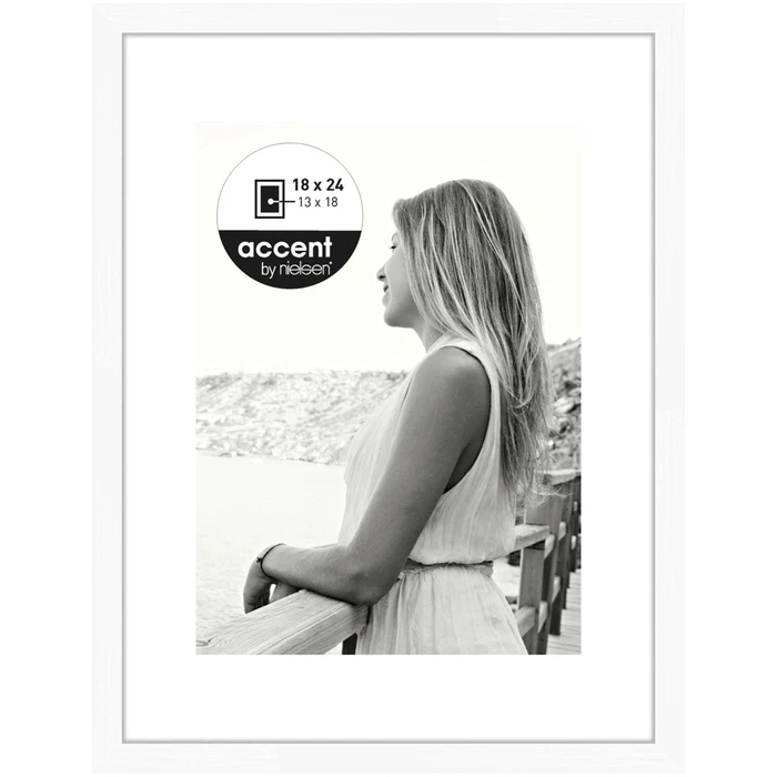 Κορνίζα τοίχου Nielsen Aura White 18x24 Ξύλινη με Passepartout 1134001
