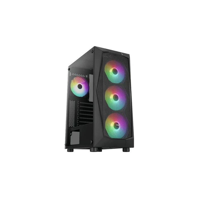 Aerocool Falcon-G-BK-V2 Gaming Midi Tower Κουτί Υπολογιστή (Μαύρο) με Πλευρικό Παράθυρο & RGB
