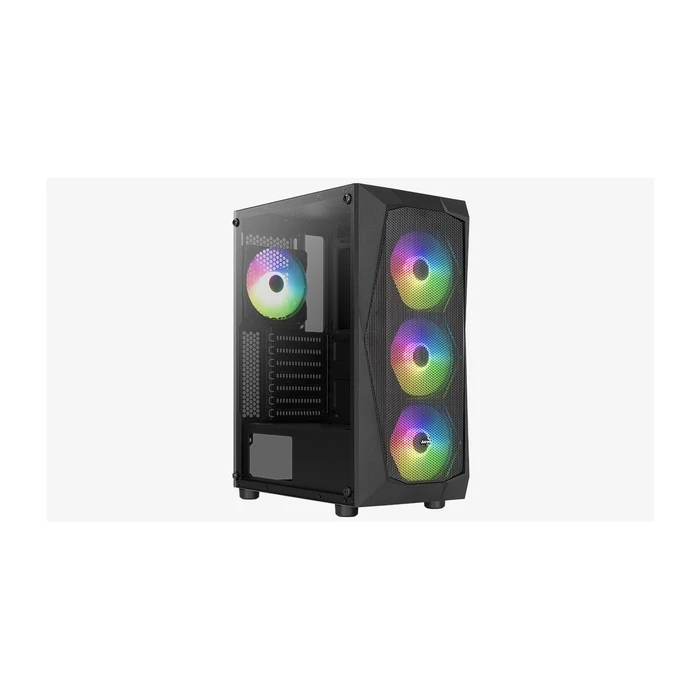 Aerocool Falcon-G-BK-V2 Gaming Midi Tower Κουτί Υπολογιστή (Μαύρο) με Πλευρικό Παράθυρο & RGB