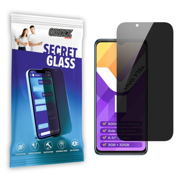 GrizzGlass Matte SecretGlass Vivo Y15s