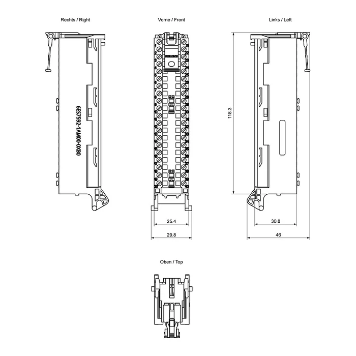 Siemens SIMATIC S7-1500 Front Connector Screw Terminal 40-pin (6ES7592-1AM00-0XB0)