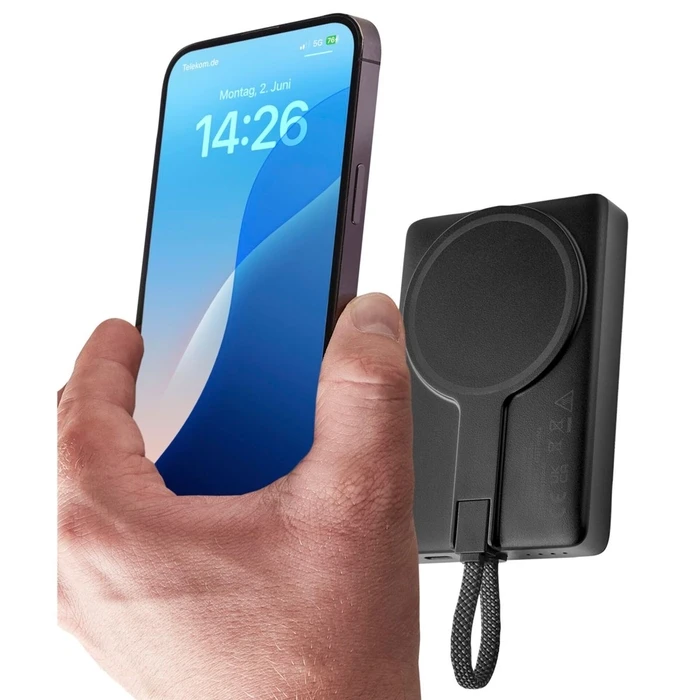 Powerbank Intenso MC10000 Black 10000 mAh Magnetic με Μεταλλικό Δακτύλιο