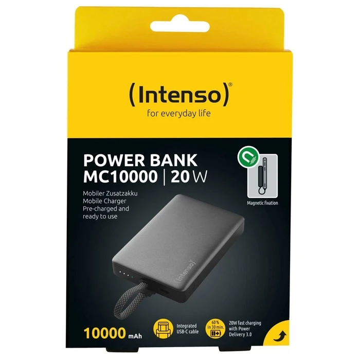 Powerbank Intenso MC10000 Black 10000 mAh Magnetic με Μεταλλικό Δακτύλιο