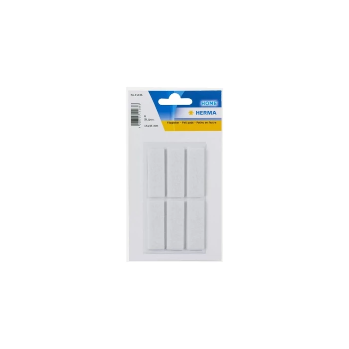 HERMA Filzgleiter (Felt Gliders) white 15 x 45 mm - 6 pieces