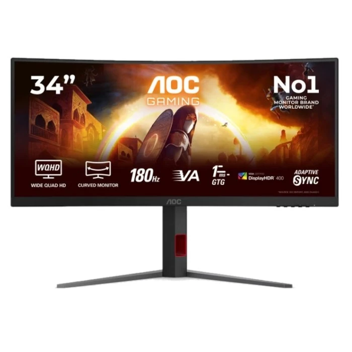 AOC CU34G4CA 34" Καμπύλη Gaming Οθόνη UWQHD 180Hz Fast VA
