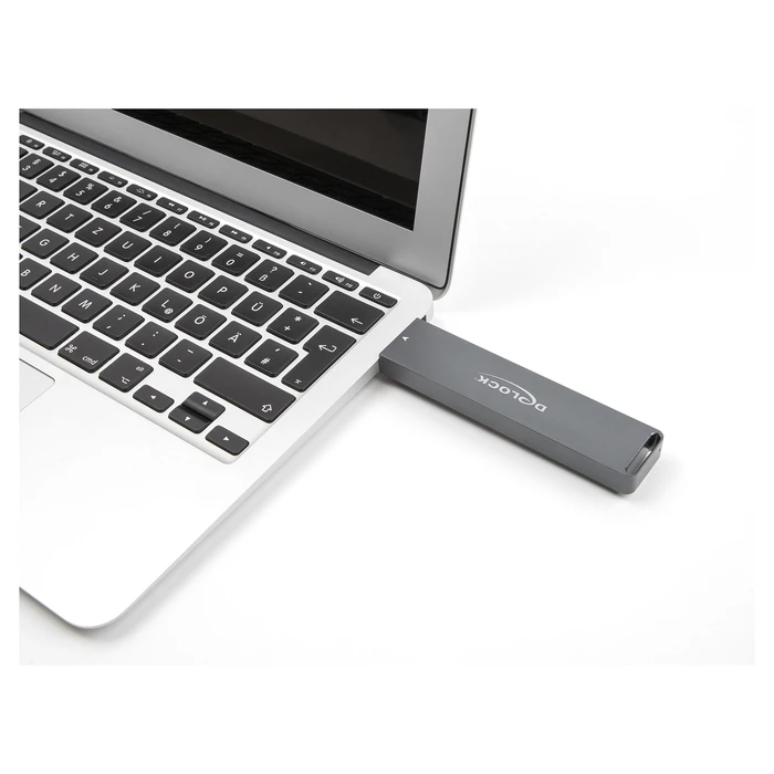 External enclosure for M.2 NVMe PCIe SSD or SATA SSD with USB 10 Gbps Type-A connector, Delock 42021