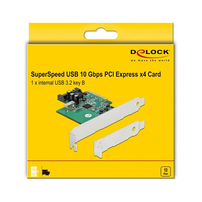 Delock PCI Express x4 κάρτα με 1 x εσωτερική USB 3.2 Gen 2 Key B 20-pin θηλυκή υποδοχή (MPN 90068, EAN 4043619900688)