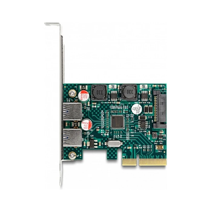 Delock PCI Express x4 Card to 2 x External USB 10 Gbps Type-A (USB 3.2 Gen 2) - Low Profile (MPN 90106)