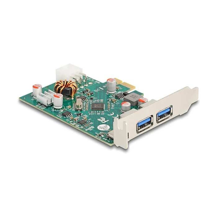 Delock PCI Express x1 Card — 1× external USB Type-C (Power Delivery 30 W) + 2× external USB Type-A (USB 5 Gbps) (MPN: 90229)