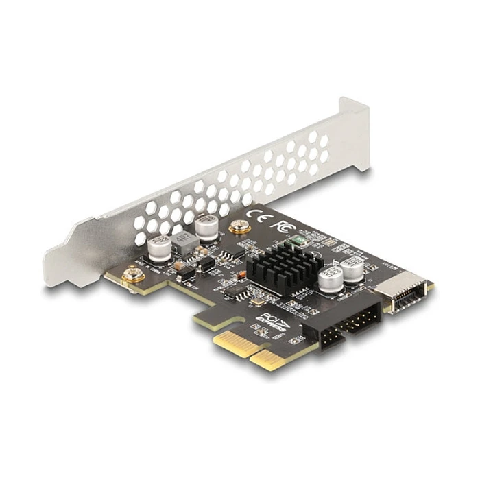 PCI Express x1 card to 1x internal USB 5 Gbps Type-E Key A and 1x 19-pin header - Low Profile