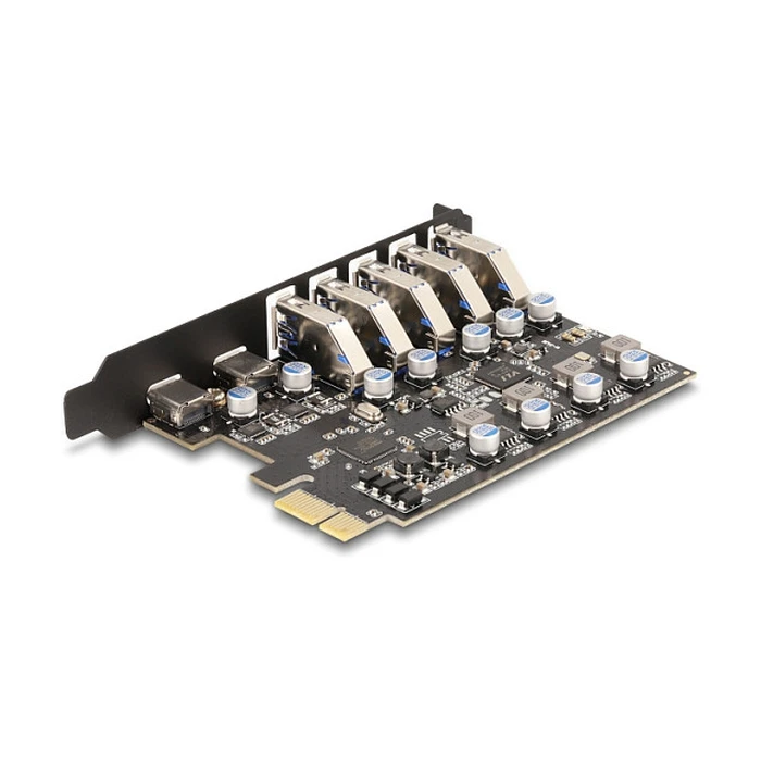 USB 5 Gbps PCI Express x1 Card to 5 x external Type-A + 2 x external USB Type-C (DeLOCK) — SKU 21151130 / MPN 90346