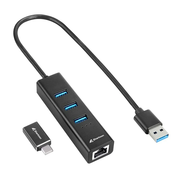 USB Hub 4 Θύρες Sharkoon Μαύρο