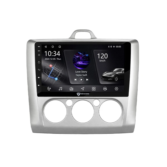 VenCore 3236-10005-0041SM - Οθόνη Multimedia Android 15 9" PX5S Octa-Core 2GB/32GB IPS για Ford Focus Manual A/C 2004-2015 – Ασημί