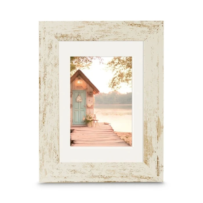 Κορνίζες τοίχου Hama Cottage Altweiß 13x18 Kunstst. inkl. Passepartout