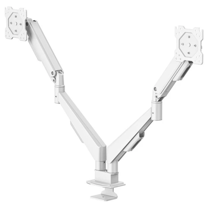 Hama 220908 Dual Monitor Desk Mount (Gas Spring), 2 Arms, 13" - 35", White