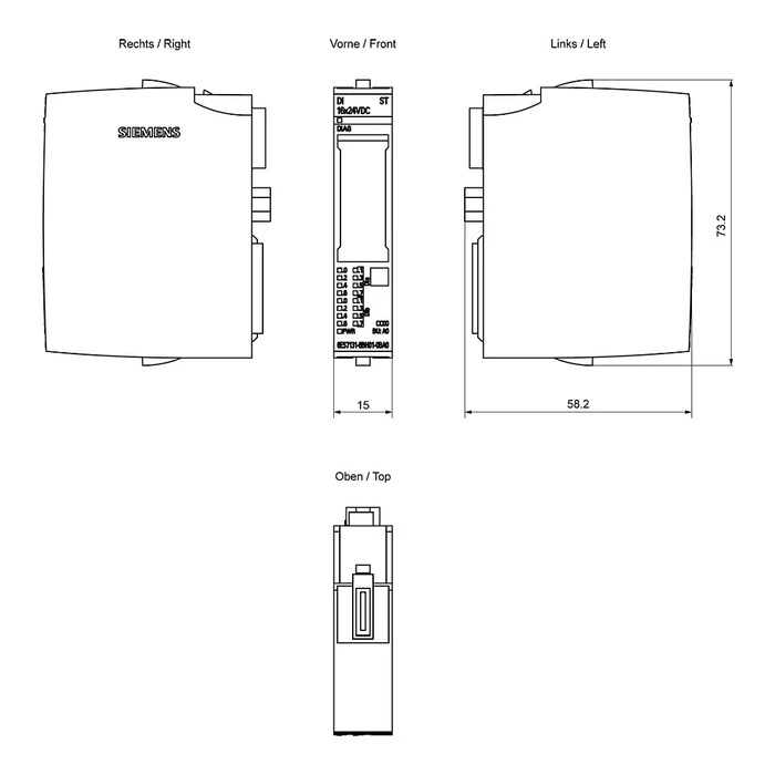 SIEMENS ET 200SP Ψηφιακό Module Εισόδων DI 16x24 VDC - 6ES71316BH010BA0