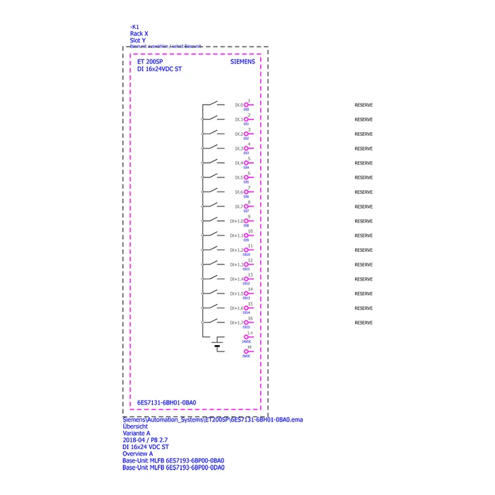 SIEMENS ET 200SP Ψηφιακό Module Εισόδων DI 16x24 VDC - 6ES71316BH010BA0