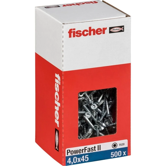 Υλικά στερέωσης Fischer βίδα μοριοσανίδας PowerFast II 4,0x45 SK TX TG blvz, 500 τεμάχια