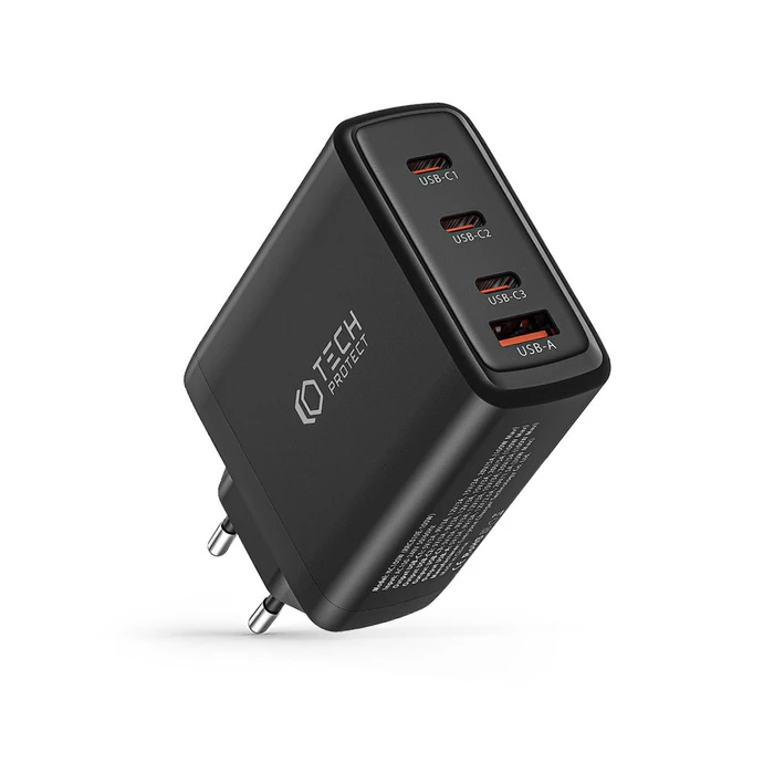 Tech-Protect NC100W-GaN 4-port Network Charger PD 100W QC 3.0 Black