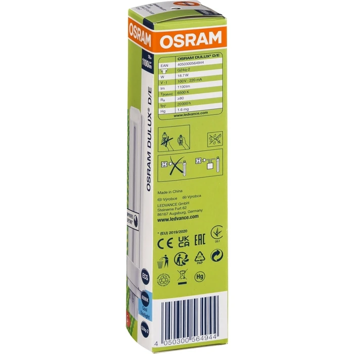 Osram DULUX D/E Λάμπα Εξοικονόμησης Ενέργειας 18W/865 G24Q-3
