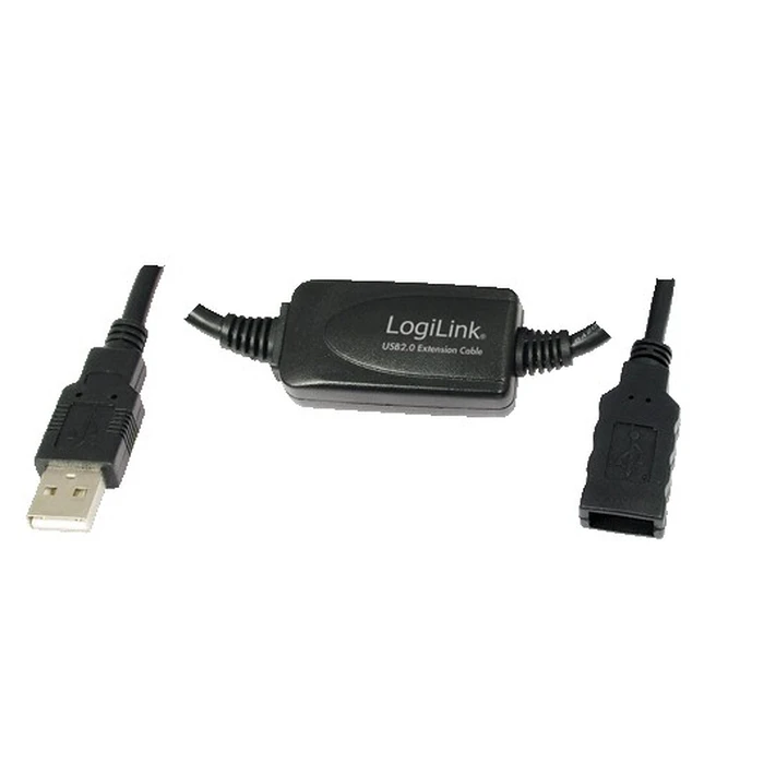 LogiLink USB 2.0 καλώδιο USB-A αρσ. - USB-A θηλ., ενισχυμένο (amplifier), μαύρο, 20 m, UA0146
