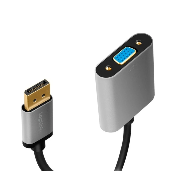 LogiLink DisplayPort (male) to VGA (female) adapter CDA0109, 0.15 m, black/gray