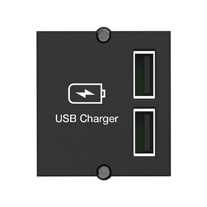 Bachmann USB A/A 15W Doppelcharger, 2x Type-A 5V/2.4A GST18, black, 0.2 m