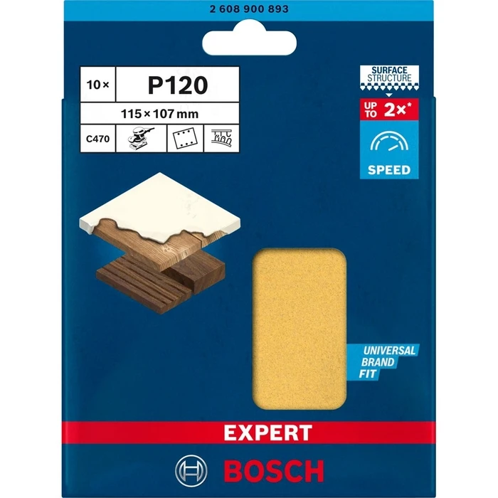 Bosch Sanding Pad C470, 115x107 K120, 10x