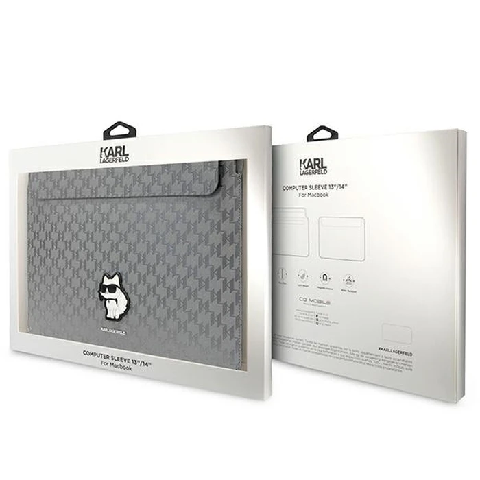 Karl Lagerfeld Sleeve KLCS14SAKHPCG 14 inch silver Saffiano Monogram Choupette