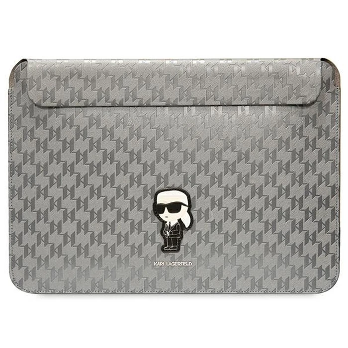 Karl Lagerfeld Sleeve KLCS14SAKHPKG 14 inch silver Saffiano Monogram Ikonik