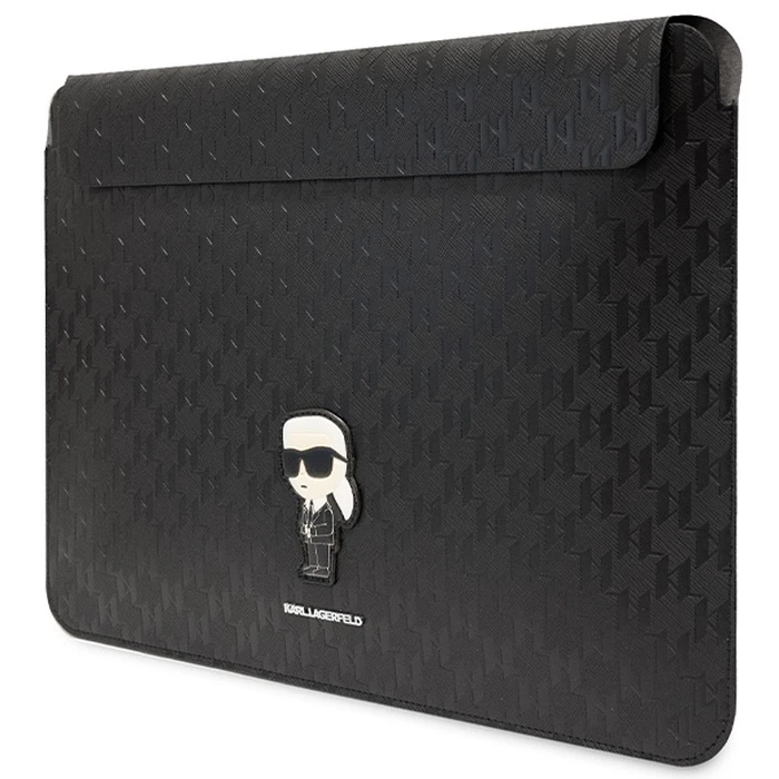 Karl Lagerfeld Sleeve KLCS16SAKHPKK 16 inch black Saffiano Monogram Ikonik
