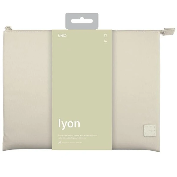 UNIQ Lyon laptop Sleeve 14 inch Waterproof RPET seasalt light beige