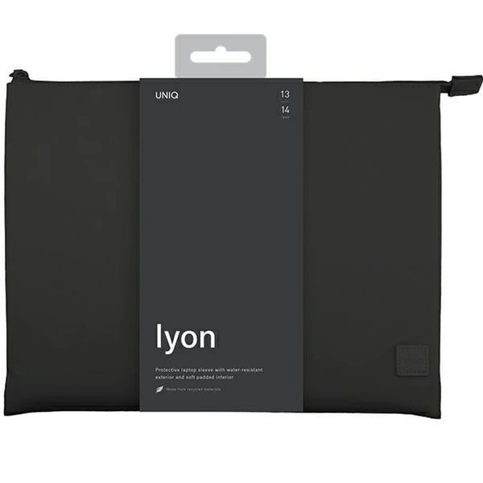 UNIQ Lyon laptop Sleeve 14 inch Waterproof RPET midnight black