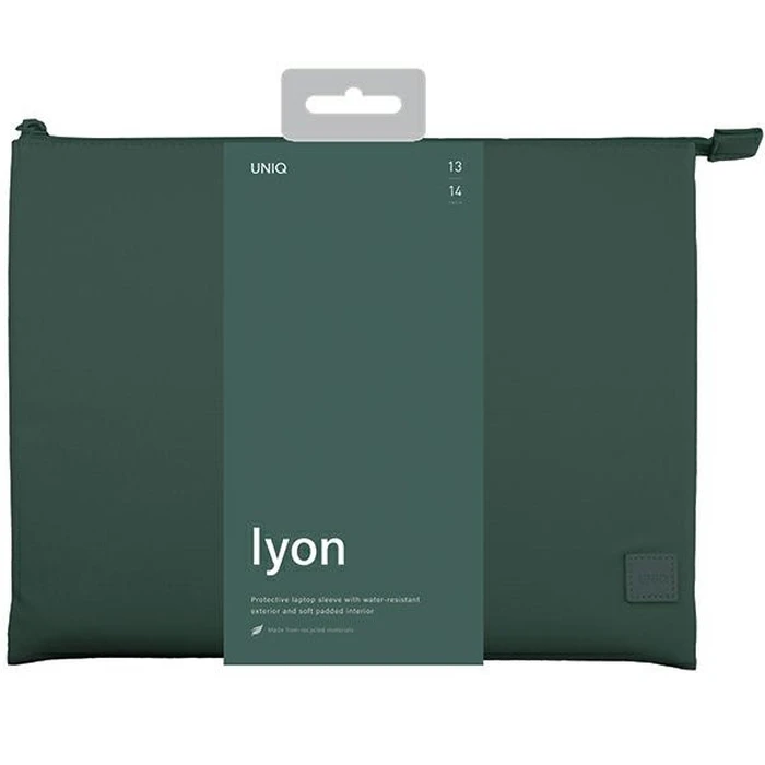 UNIQ Lyon laptop Sleeve 14 inch Waterproof RPET forest green