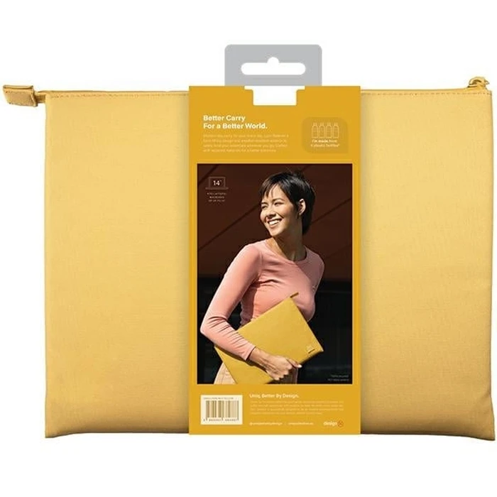 UNIQ Lyon laptop Sleeve 14 inch Waterproof RPET canary yellow