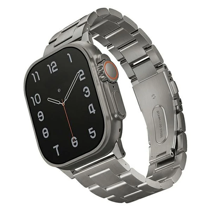 UNIQ Osta strap Apple Watch 4/5/6/7/SE/8/9/Ultra 44/45/49mm Stainless Steel silver/titanium silver