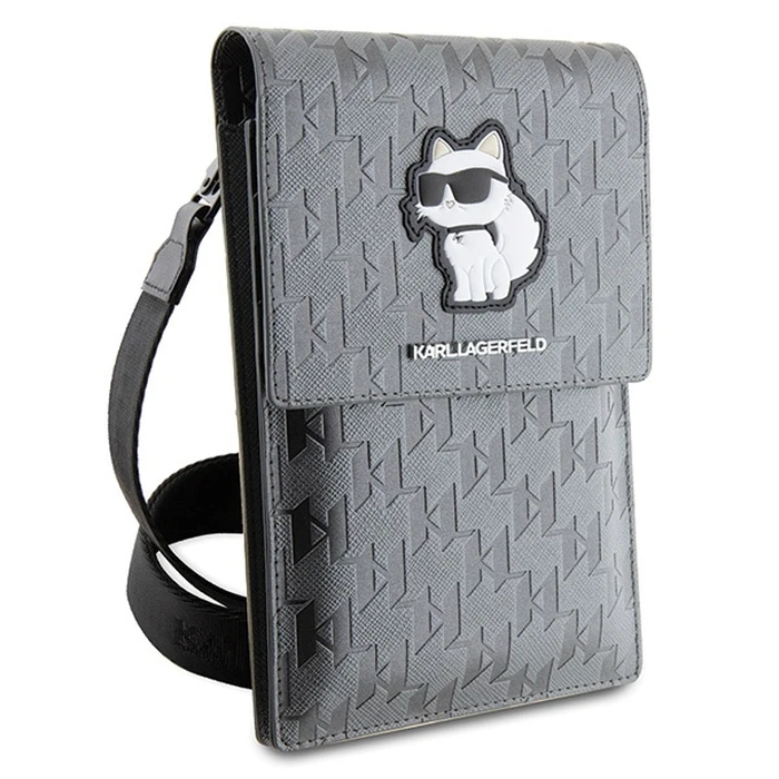 Karl Lagerfeld KLWBSAKHPCG Saffiano Monogram Choupette silver