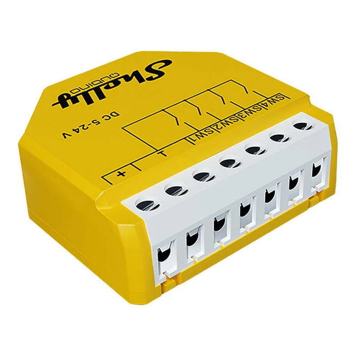 Έξυπνος Ενδιάμεσος Διακόπτης Shelly DC Qubino Wave i4 (Κίτρινο)