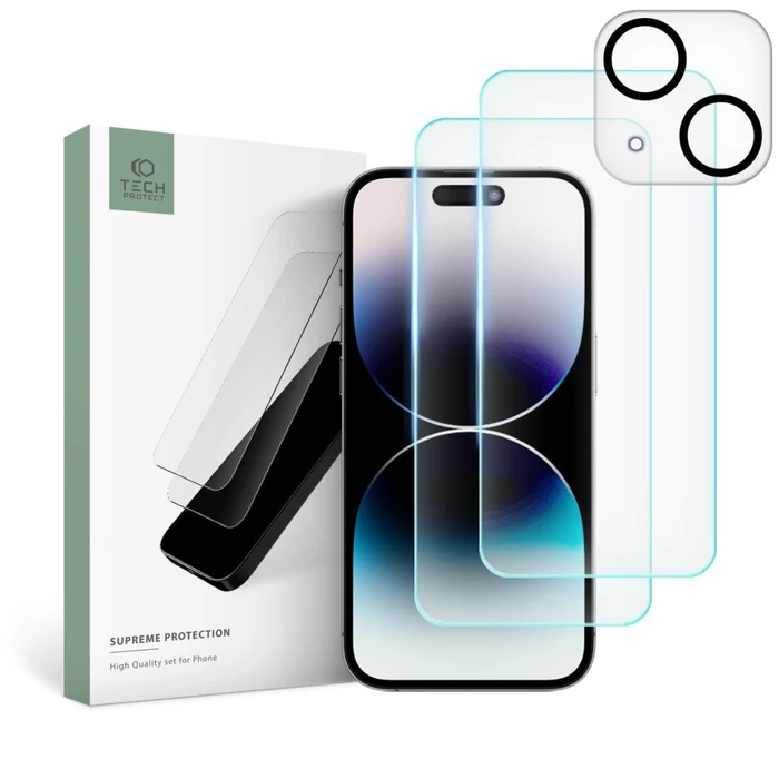 Tech-Protect Supreme Set Apple iPhone 15 clear [2+1 PACK]