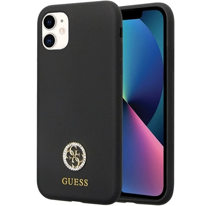Guess GUHCN614DGPK Apple iPhone 11/XR hardcase Silicone Logo Strass 4G black