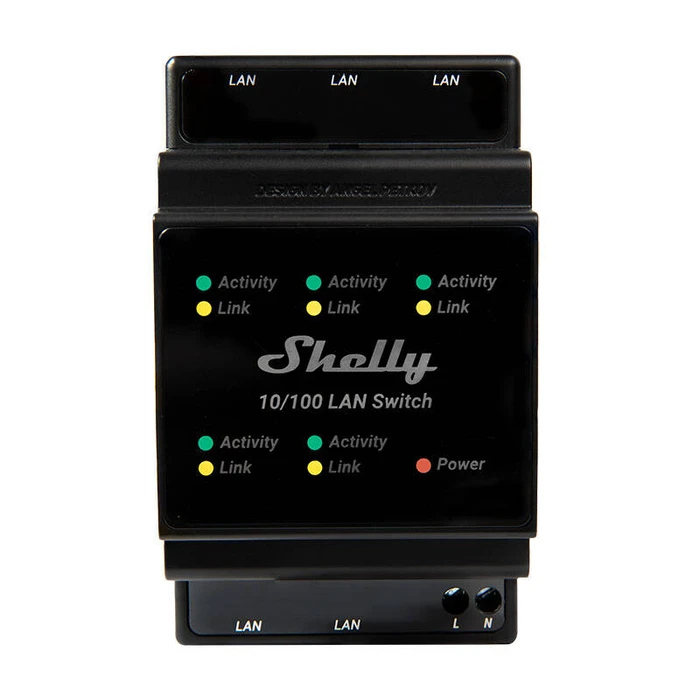 Network Switch Shelly Ethernet με 5 RJ45 LAN (Μαύρο)