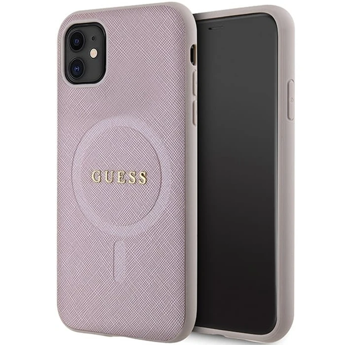 Guess GUHMN61PSAHMCP Apple iPhone 11/XR hardcase Saffiano MagSafe pink