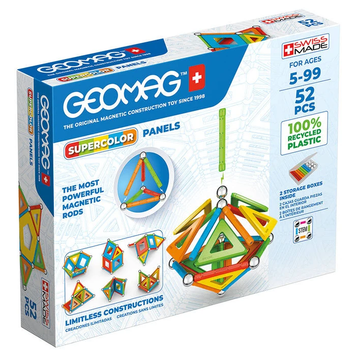 Παιχνίδι Κατασκευών Geomag Μαγνητικό Supercolor Panel GEO-378 (52τμχ)