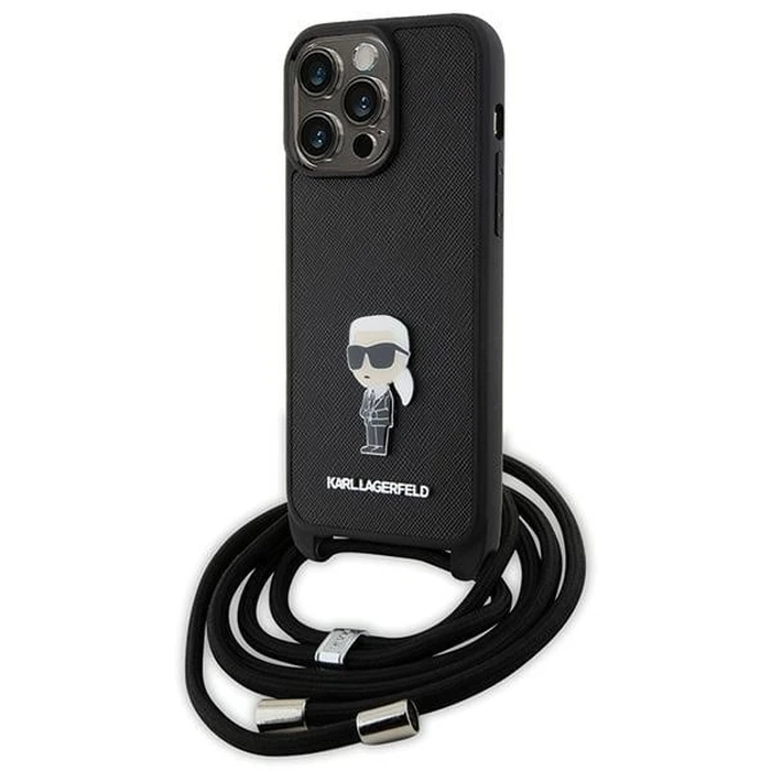 Karl Lagerfeld KLHCP15XSASKNPSK Apple iPhone 15 Pro Max hardcase Crossbody Saffiano Monogram black