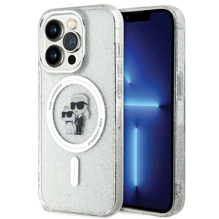 Karl Lagerfeld KLHMP15LHGKCNOT Apple iPhone 15 Pro hardcase Karl&Choupette Glitter MagSafe transparent