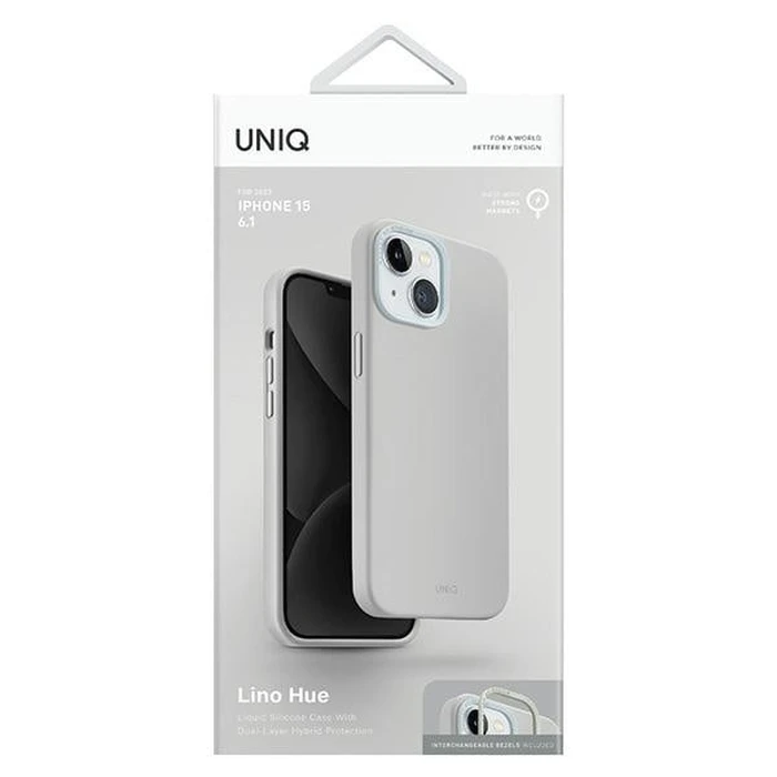 UNIQ Lino Hue Apple iPhone 15 MagClick Charging chalk grey